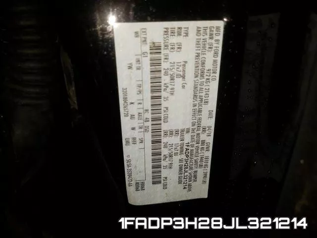 1FADP3H28JL321214 фото 2