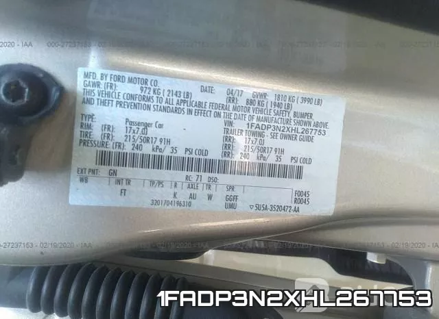 1FADP3N2XHL267753 фото 10