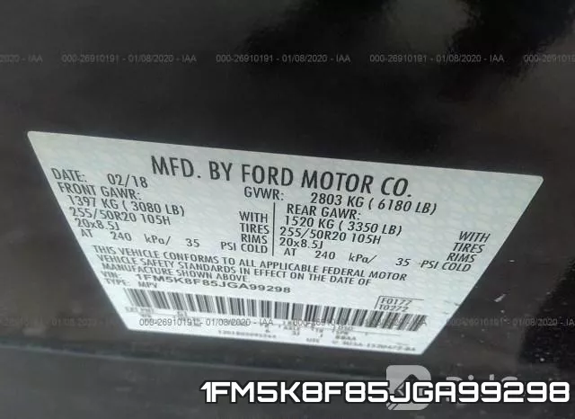 1FM5K8F85JGA99298 фото 7