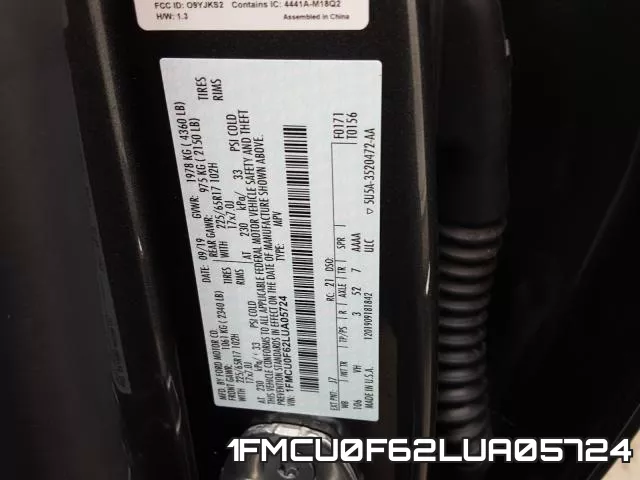 1FMCU0F62LUA05724 фото 2