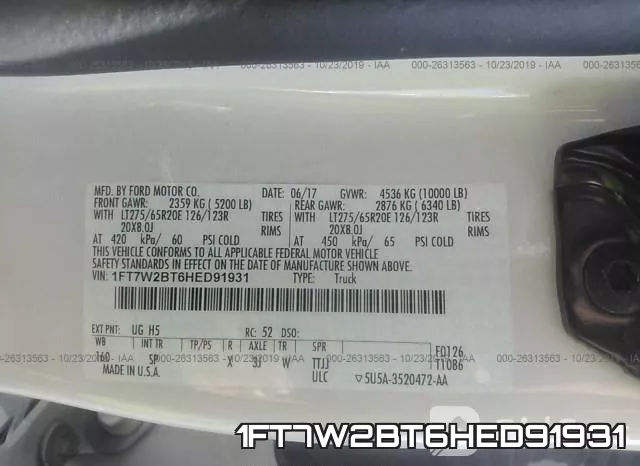 1FT7W2BT6HED91931 фото 7