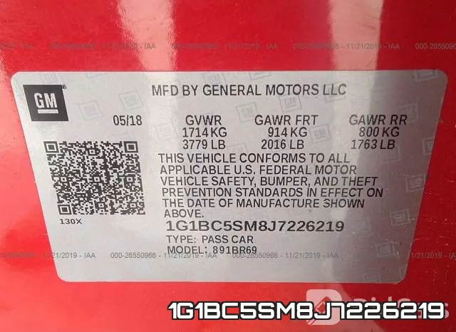 1G1BC5SM8J7226219 фото 8