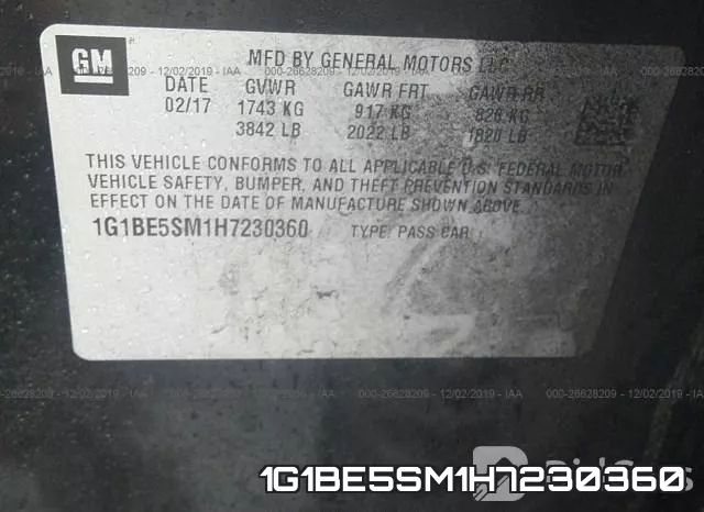 1G1BE5SM1H7230360 фото 9