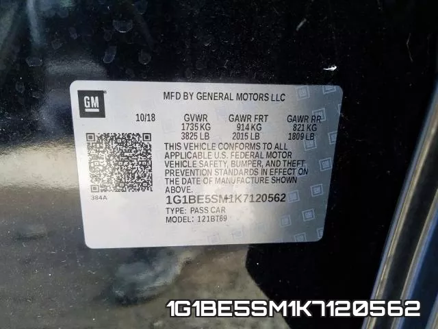 1G1BE5SM1K7120562 фото 2
