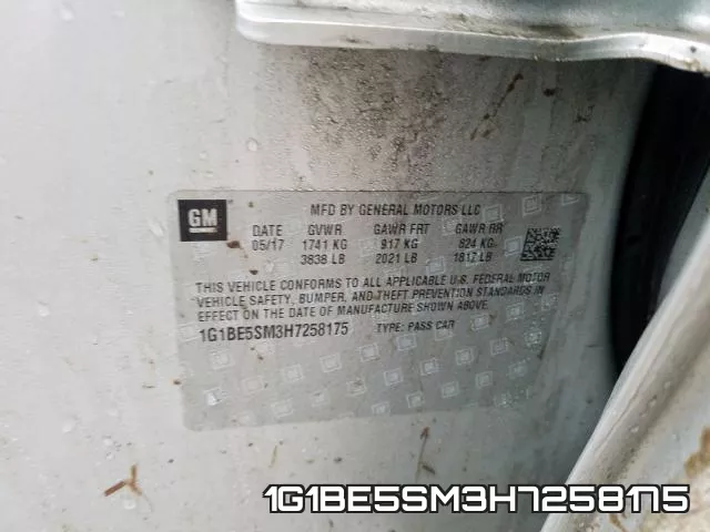 1G1BE5SM3H7258175 фото 2