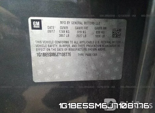1G1BE5SM6J7108776 фото 7