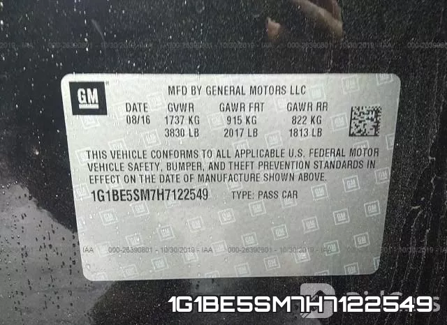1G1BE5SM7H7122549 фото 7