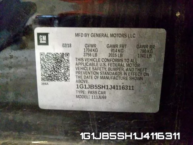 1G1JB5SH1J4116311 фото 2