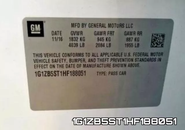 1G1ZB5ST1HF188051 фото 2