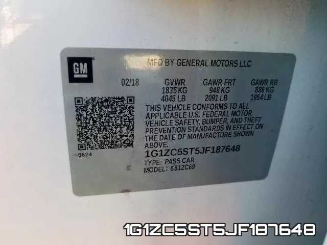 1G1ZC5ST5JF187648 фото 2