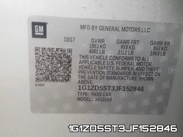 1G1ZD5ST3JF152846 фото 2