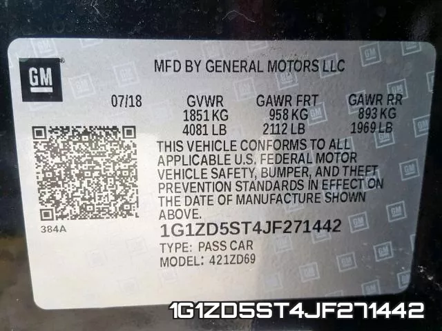 1G1ZD5ST4JF271442 фото 2