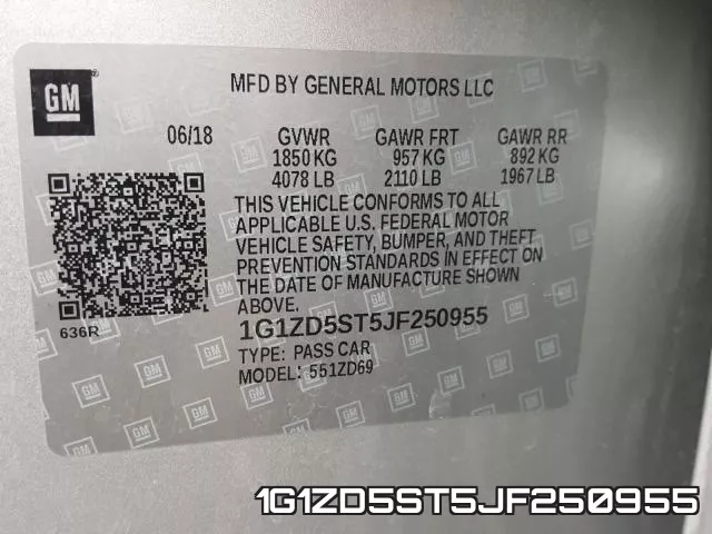 1G1ZD5ST5JF250955 фото 2