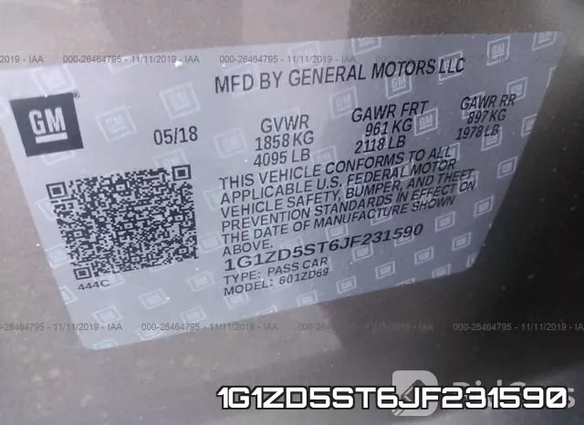 1G1ZD5ST6JF231590 фото 5