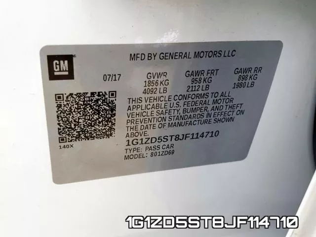 1G1ZD5ST8JF114710 фото 2