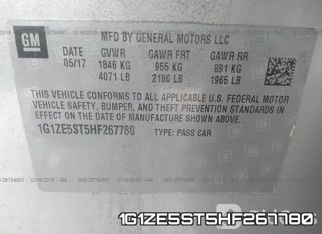 1G1ZE5ST5HF267780 фото 9