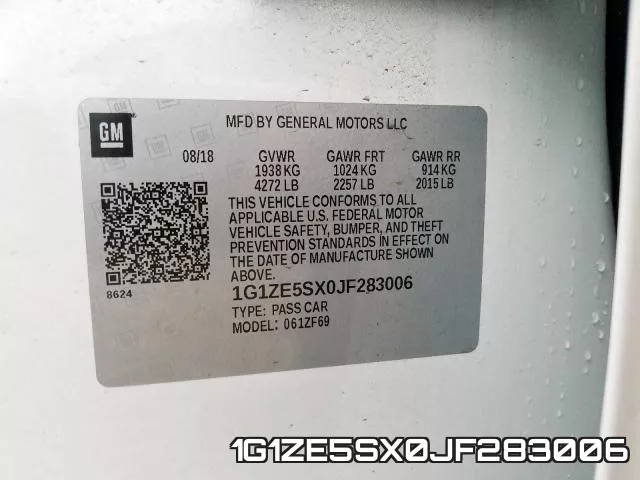 1G1ZE5SX0JF283006 фото 2