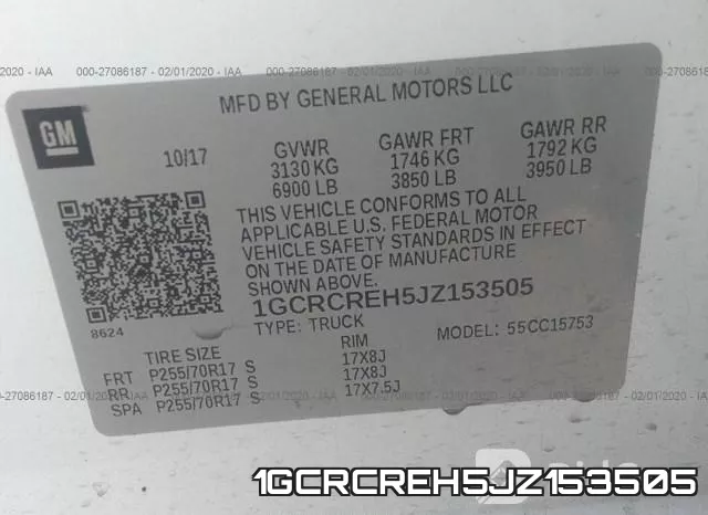 1GCRCREH5JZ153505 фото 10