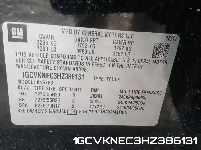 1GCVKNEC3HZ386131 фото 2