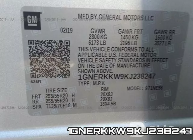 1GNERKKW9KJ238247 фото 8