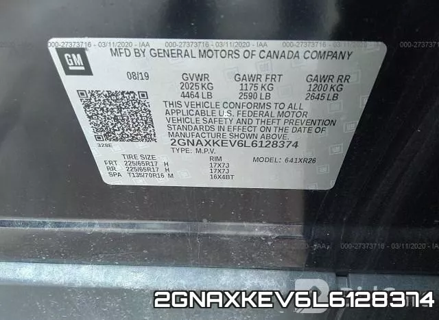 2GNAXKEV6L6128374 фото 8