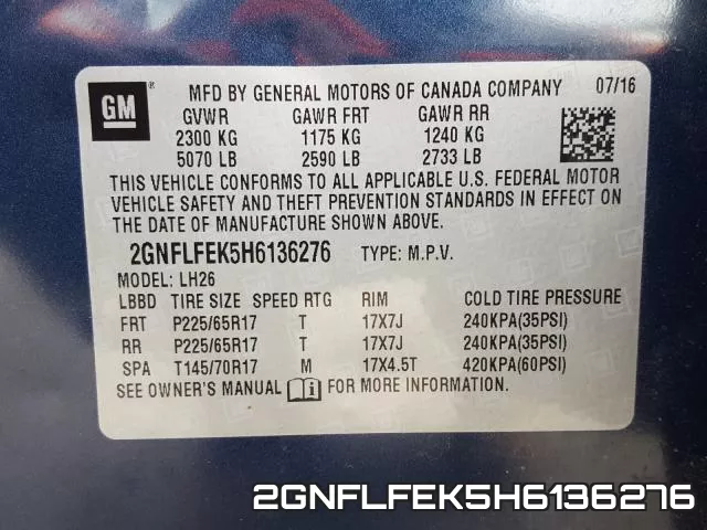 2GNFLFEK5H6136276 фото 2