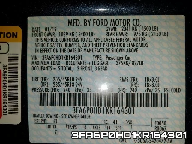 3FA6P0HD1KR164301 фото 2