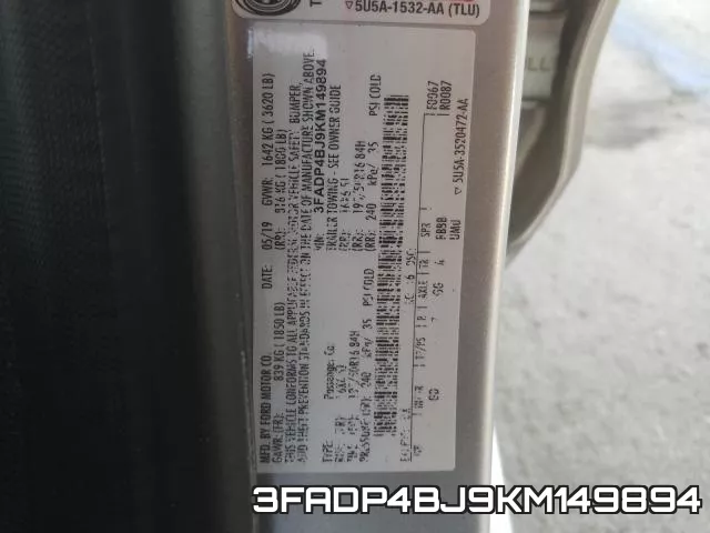 3FADP4BJ9KM149894 фото 2