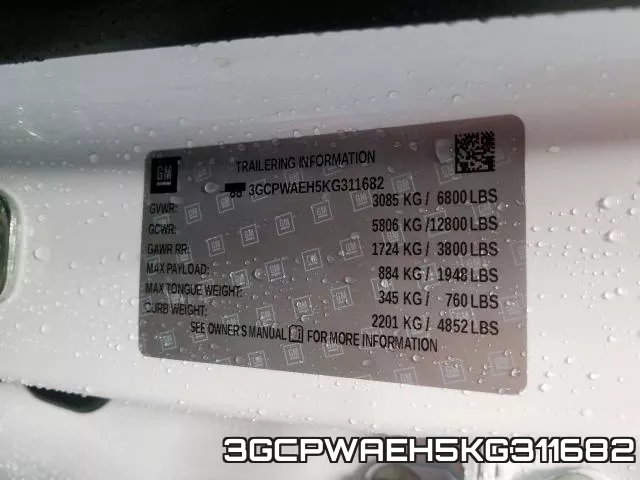 3GCPWAEH5KG311682 фото 2