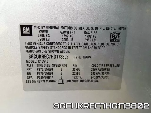 3GCUKREC7HG173802 фото 2