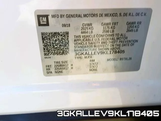 3GKALLEV9KL178405 фото 2
