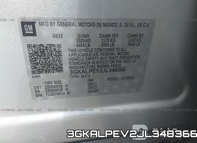 3GKALPEV2JL348366 фото 8