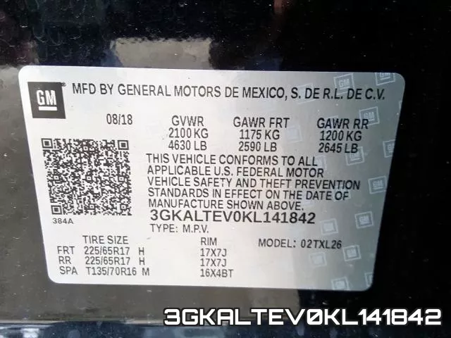 3GKALTEV0KL141842 фото 2