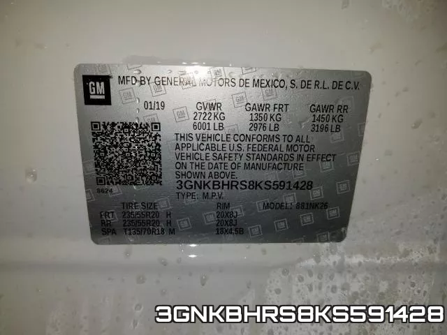 3GNKBHRS8KS591428 фото 2