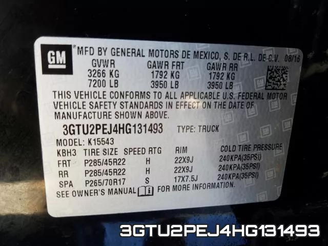 3GTU2PEJ4HG131493 фото 2