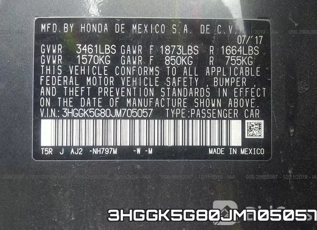 3HGGK5G80JM705057 фото 9