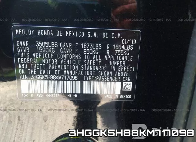 3HGGK5H88KM717098 фото 7