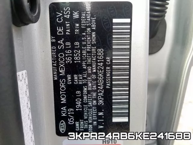 3KPA24AB6KE241688 фото 2
