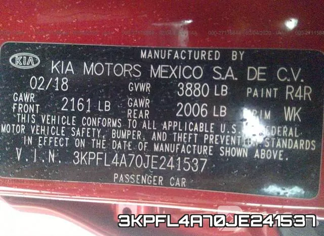 3KPFL4A70JE241537 фото 8