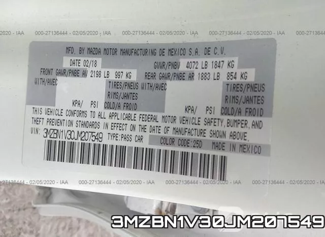 3MZBN1V30JM207549 фото 6