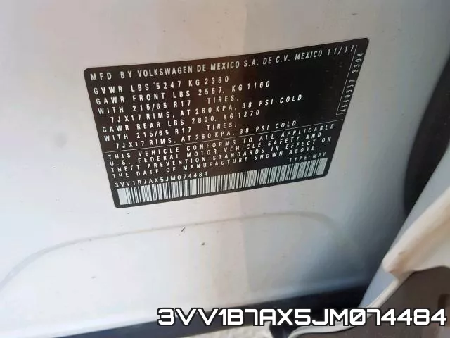 3VV1B7AX5JM074484 фото 2