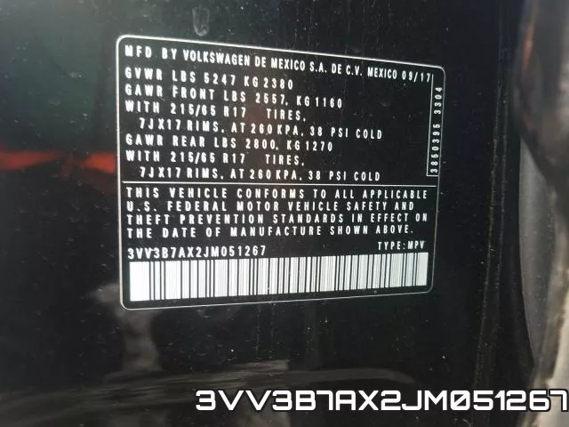 3VV3B7AX2JM051267 фото 2