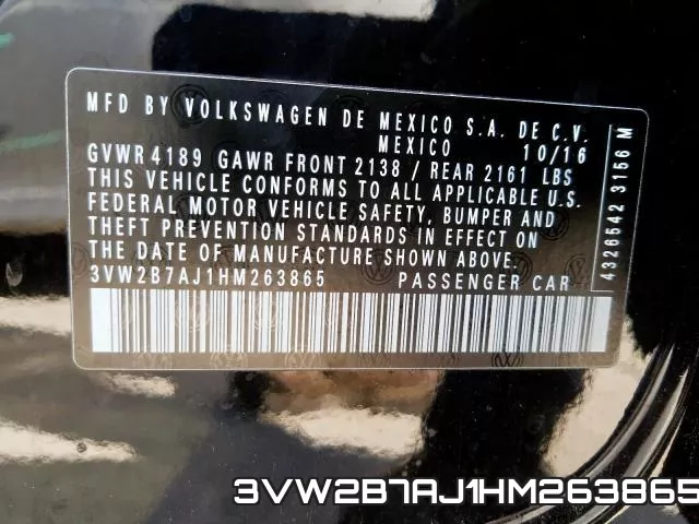3VW2B7AJ1HM263865 фото 2