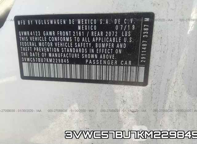 3VWC57BU7KM229845 фото 10