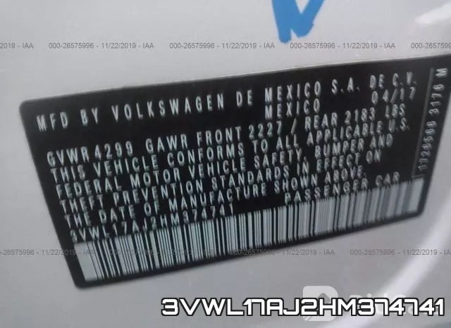 3VWL17AJ2HM374741 фото 9