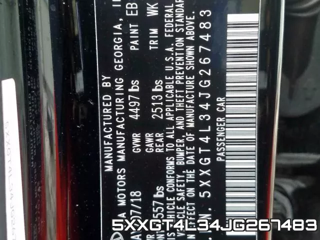 5XXGT4L34JG267483 фото 2