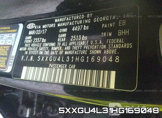 5XXGU4L31HG169048 фото 9