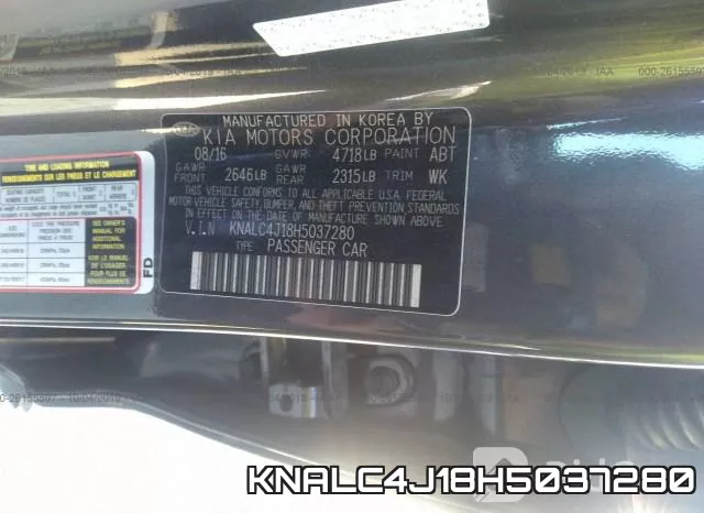 KNALC4J18H5037280 фото 9
