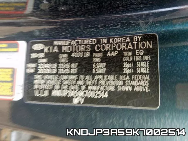 KNDJP3A59K7002514 фото 2