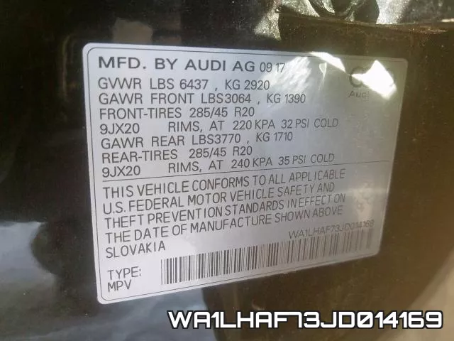 WA1LHAF73JD014169 фото 2